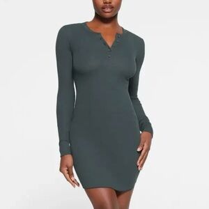 SKIMS Charcoal Long Sleeve Dress